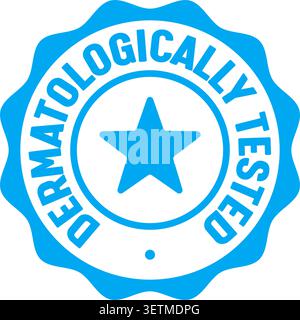 dermatologically tested label sticker. Vector sign. dermatologically tested seal badge Stock Vector