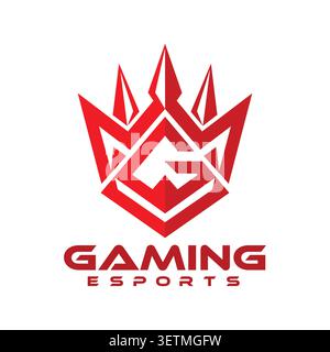 Premium crown-inspired esports gaming logo featuring a bold geometric emblem that symbolizes leadership, dominance, victory, and competitive excellenc Stock Vector