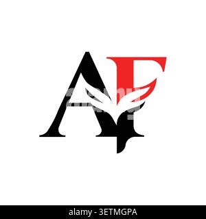 AF monogram logo with leaf nature symbol Stock Vector