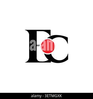 EC monogram logo with abstract circle symbol Stock Vector