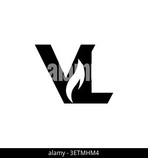 VL monogram logo with leaf nature symbol Stock Vector