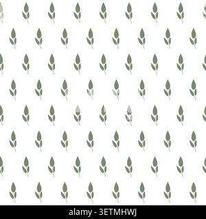 vector simple seamless botanical pattern with leaves in pastel color Stock Vector