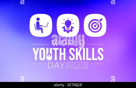 World Youth Skills Day (WYSD) is observed every year on July 15, aims to recognize the strategic importance of equipping young people with skills for Stock Vector