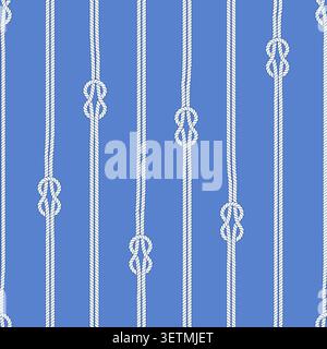 Classic nautical stripe pattern featuring vertical marine ropes Stock Vector