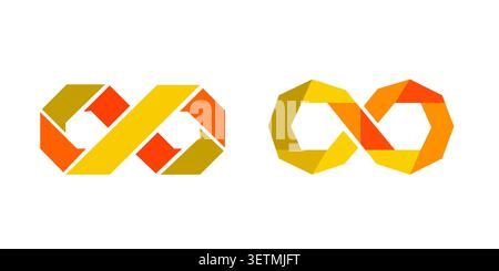Geometric infinity loop logo symbols Stock Vector