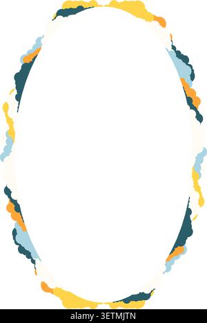 Simple colorful clouds frame. Fluffy curve edge header section. Frame with empty space for your text Stock Vector