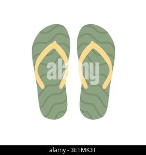 Green Summer Beach Flip Flops Stock Vector