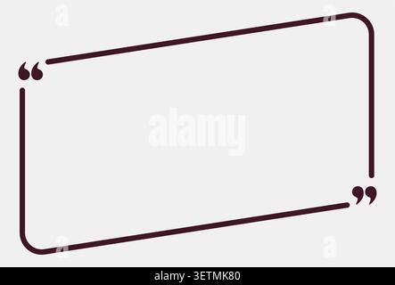 Rounded rectangular quotation frame outline burgundy gray Stock Vector
