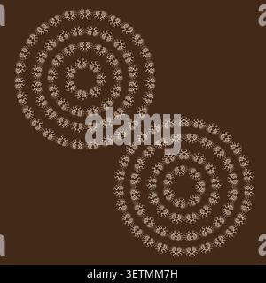 Geometric circular forms pack features beige vector floral mandalas. Decorative collection complements ethnic backgrounds. eps 10 Stock Vector