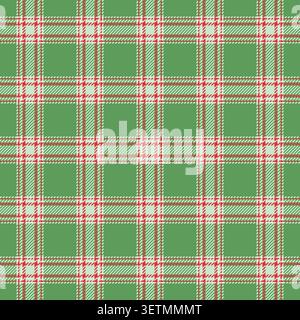 Famous check pattern vector, menu tartan plaid texture. Checks seamless textile fabric background in light and green colors palette. Stock Vector