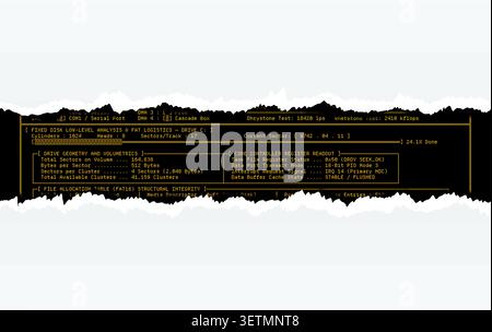 Ripped paper with code underneath Stock Vector