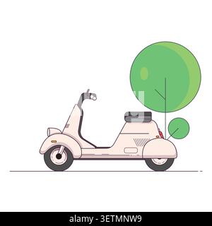 City motor scooter line style Stock Vector