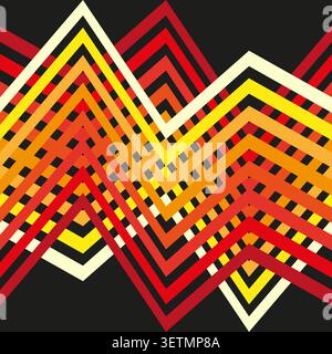 Geometric pattern forms pack features colorful vector intertwined zigzag shapes. Vibrant collection visualizes weave. eps 10 Stock Vector