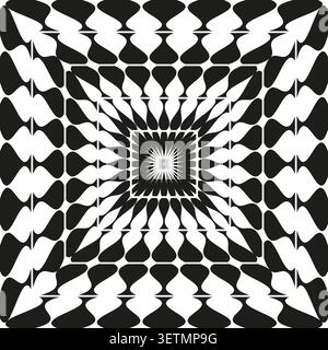 Geometric grid forms pack features black vector perspective square shapes. Minimal collection visualizes abstract illusion. eps 10 Stock Vector