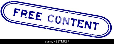 Grunge blue free content word rubber seal stamp on white background Stock Vector