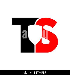 TS monogram logo with wine glass symbol Stock Vector