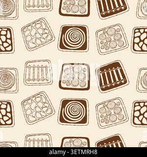 Handmade Sensory Tactile Pad Seamless Pattern. DIY Occupational Therapy Texture Board on Beige Background. Craft Montessori Material Foot Massage Bloc Stock Vector