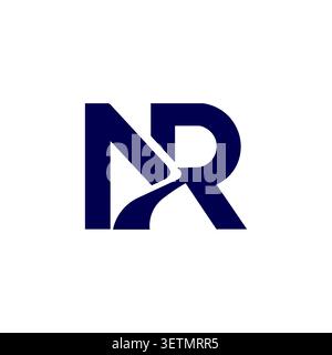 NR monogram logo modern brand identity Stock Vector