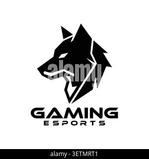 Aggressive wolf-inspired esports gaming logo featuring sharp geometric shapes and a powerful predator design. Created for gaming teams, esports organi Stock Vector