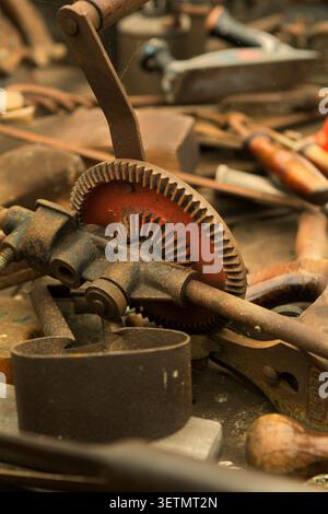 Rusty old hand tools Stock Photo