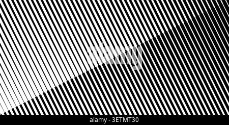 Slanted halftone lines forming vibrant texture. Modern geometric background with gradual fade effect, featuring parallel stripes in monochrome contrast and edgy visual rhythm. Stock Vector