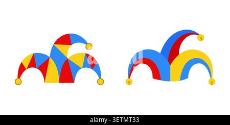 Colorful jester hats vector illustration Stock Vector