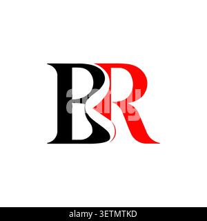 BR monogram logo with elegant ribbon flow symbol Stock Vector