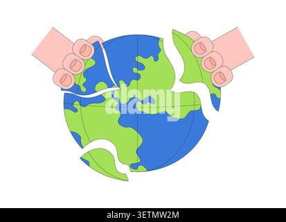 Rebuilding world 2D illustration concept Stock Vector