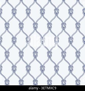 Elegant maritime pattern featuring interwoven sailor knots Stock Vector