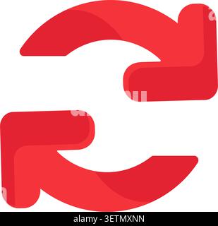 Circular refresh arrows flat illustration representing synchronization update exchange and workflow repetition Stock Vector