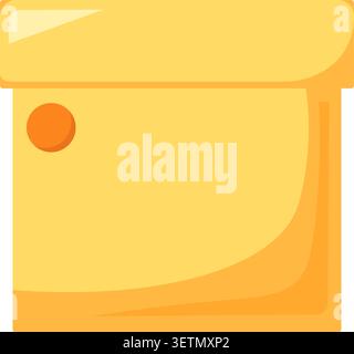 Yellow document folder flat illustration representing file organization office storage and business management Stock Vector