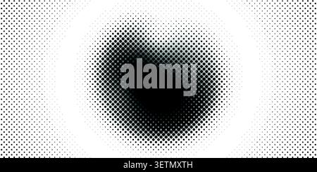 Abstract Black and White Morph Halftone Dot Pattern Background with Dynamic Liquid Organic Blob Shape Texture Stock Vector
