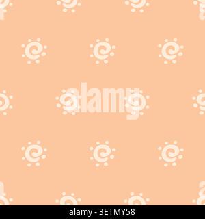 Boho spiral sun motifs vector seamless pattern Stock Vector