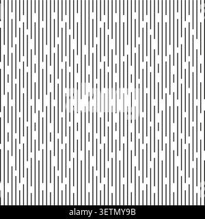 A modern, dynamic Vector seamless pattern displaying a rhythmic arrangement of vertical black lines with rounded ends on a white background. EPS 10. Stock Vector