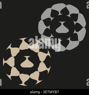 Geometric circular forms pack features beige vector floral rosette shapes. Minimal collection visualizes abstract mandala. eps 10 Stock Vector