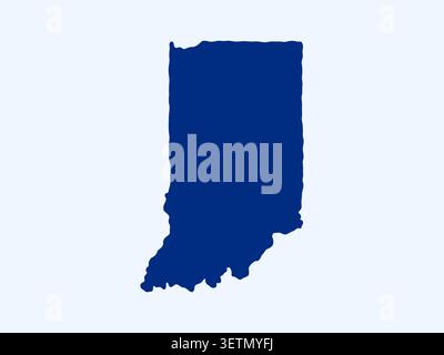 Detailed map of Indiana state,in vector format,with county borders ...