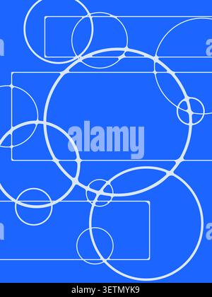 Abstract Geometric background with Intersecting Geometric Circle Shapes Composition Design Stock Vector