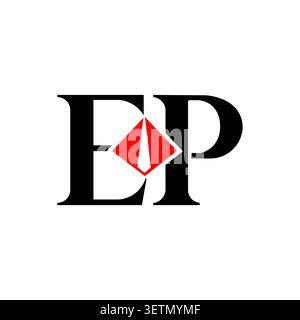 EP monogram logo with diamond gemstone symbol Stock Vector