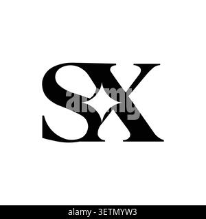 SX monogram logo with luxury sparkle symbol Stock Vector