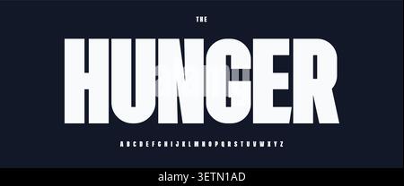 Tall Font Monumental Logo Alphabet Bold Narrow Letter Set Condensed Typography, Geometric Typographic Design for Strong Title Text, Masculine Headline Stock Vector