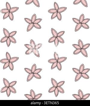 Vector seamless pattern of hand drawn flower Stock Vector