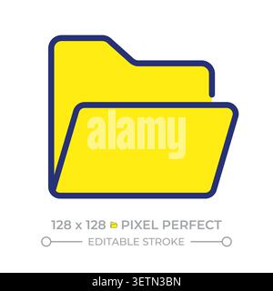 Folder pixel perfect line color icon Stock Vector