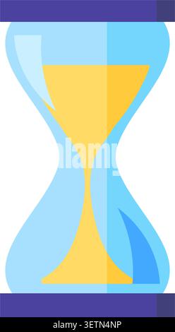 Hourglass flat illustration representing time management deadline and productivity Stock Vector