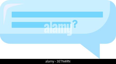 Blue chat message bubble flat illustration representing online communication and customer support Stock Vector
