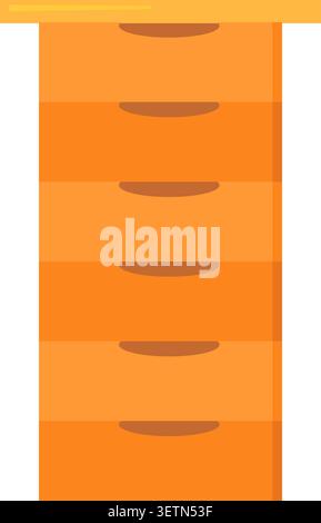 Office drawer cabinet flat illustration representing file storage workplace organization and furniture Stock Vector