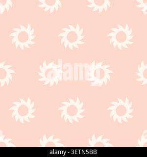 Pink boho minimal sun vector seamless pattern Stock Vector