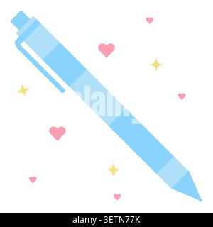 Bright sky blue mechanical pencil flat icon vector. Perfect for elementary student supply sets, back to school sales flyers, and interactive learning Stock Vector