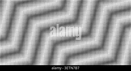 Chevron halftone pattern creates dynamic zigzag movement through dotted lines. Abstract geometric background texture with gradient fade effect for contemporary print and digital designs. Stock Vector