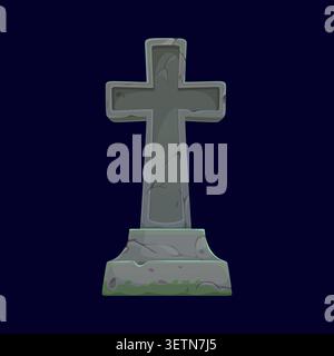 Halloween cemetery gravestone cartoon game asset Stock Vector