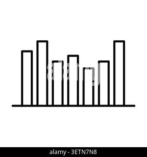 Bar chart column vector icon features statistical report. Financial data analytics highlights business market trend. eps 10 Stock Vector